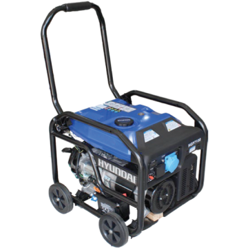 Hyundai Gasoline Generator( 5.5 KW ) - Manual Start - 2 Outlets/60Hz - Air-Cooled 4 Stroke OHV Single Cylinder - Lithium Battery - Recoil & Electric Start